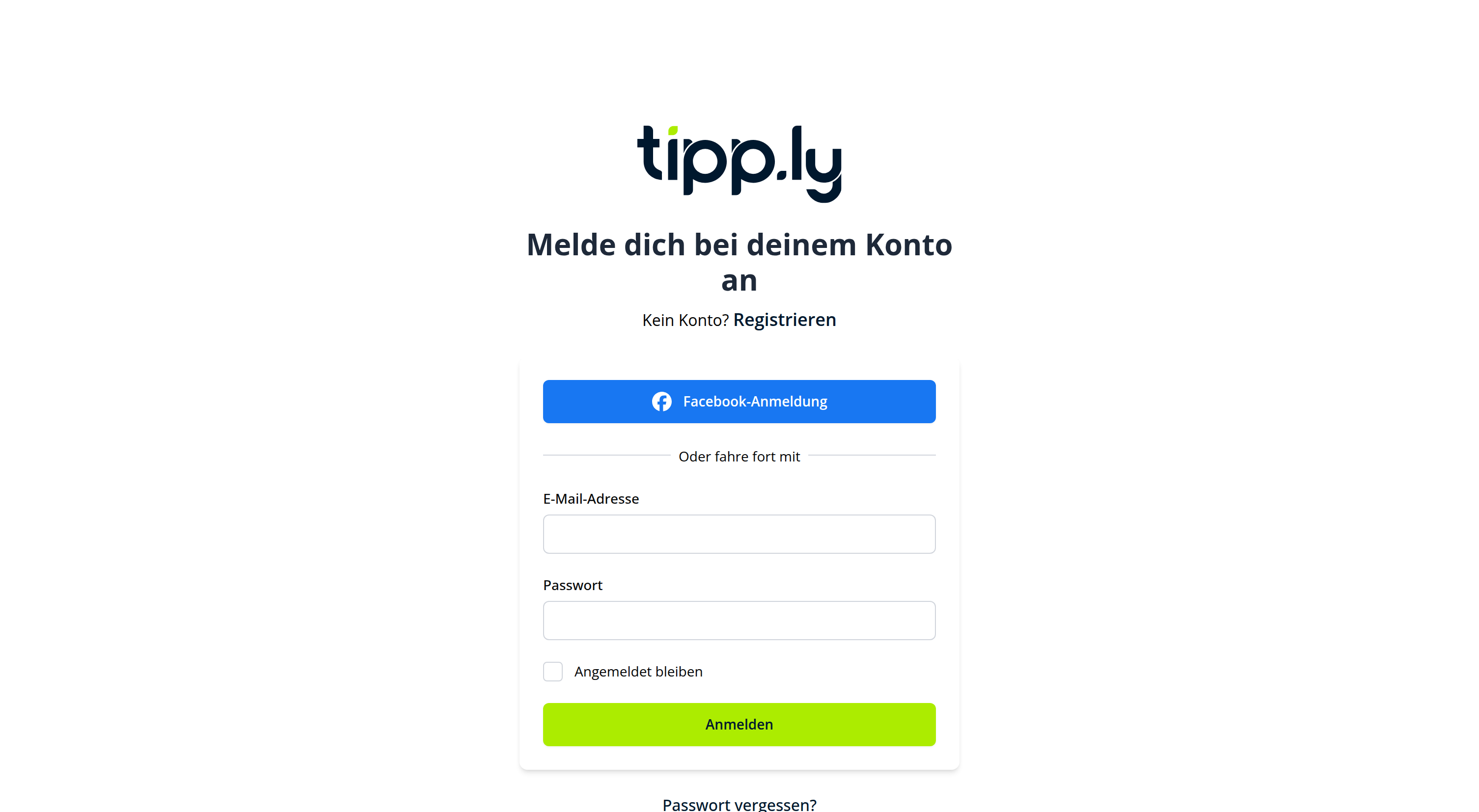Registriere dich einfach