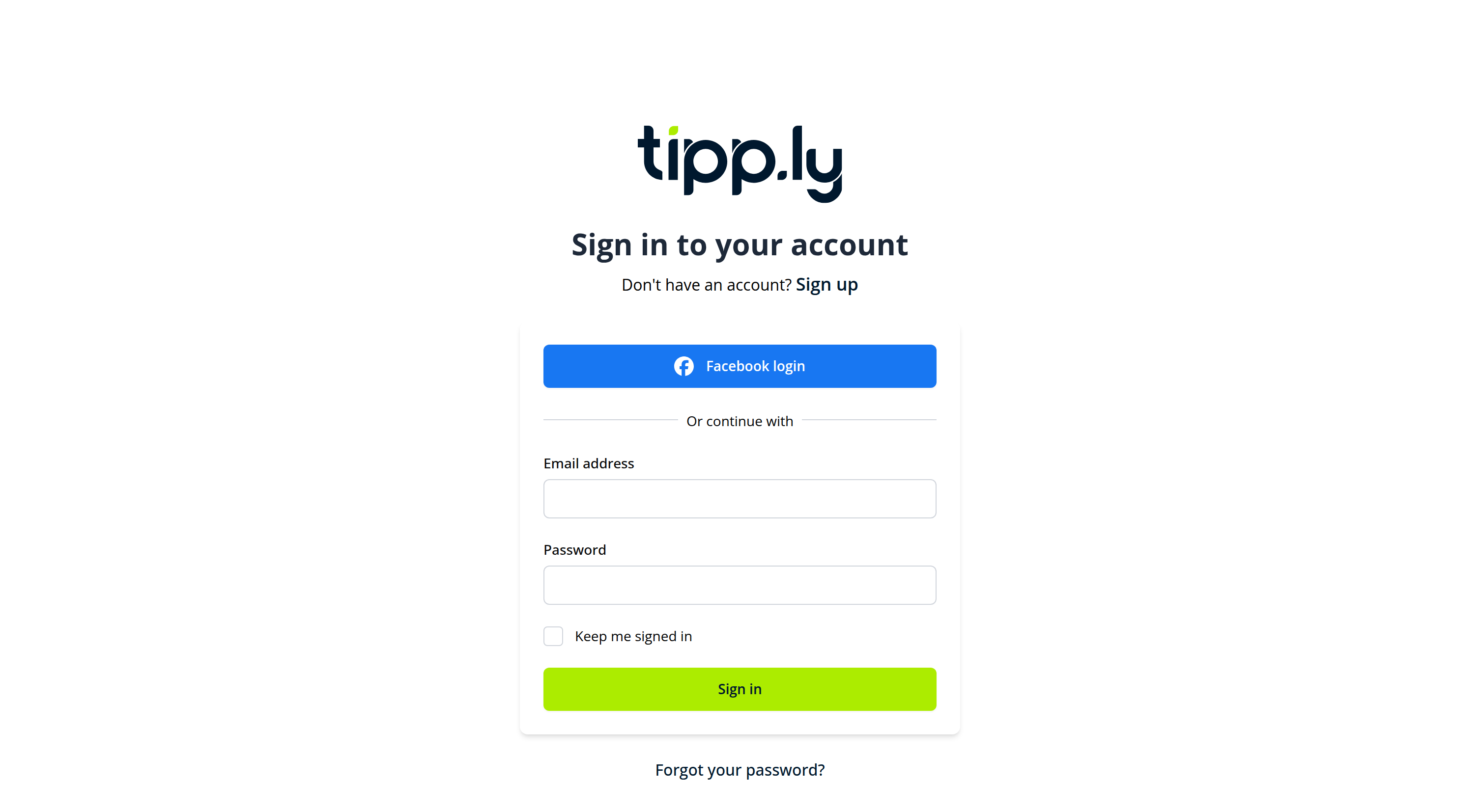 Sign up easily